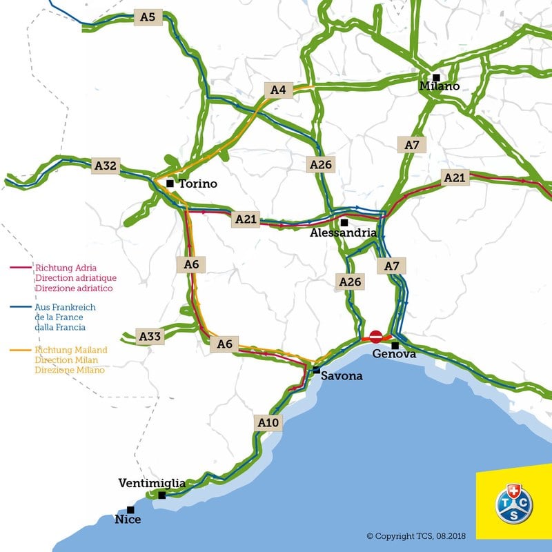 TCS Umfahrung Brücke Genua TCS Umfahrung Brücke Genua